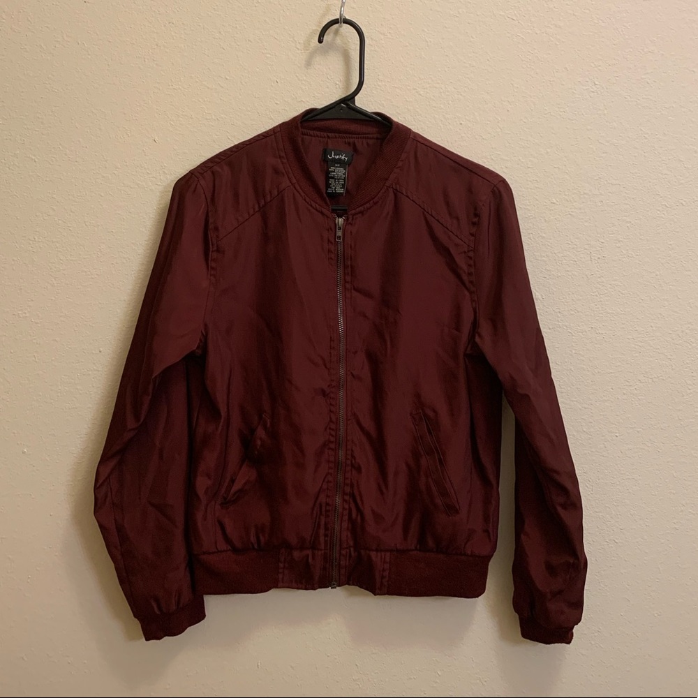 Maroon/Wine colored bomber jacket